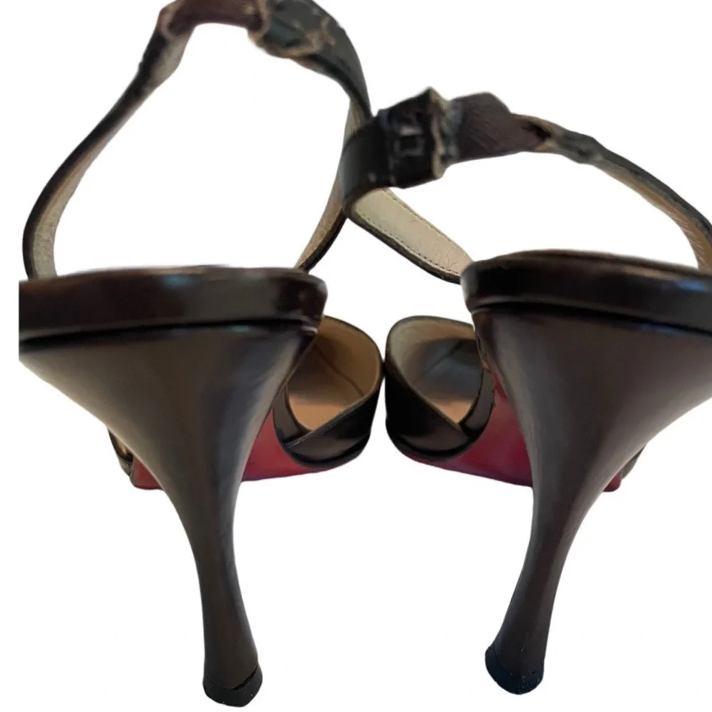 Christian Louboutin Y2K Brown (3.5”) Pointed Toe Slingback Pumps Shoes heels 36 - Picture 9 of 12